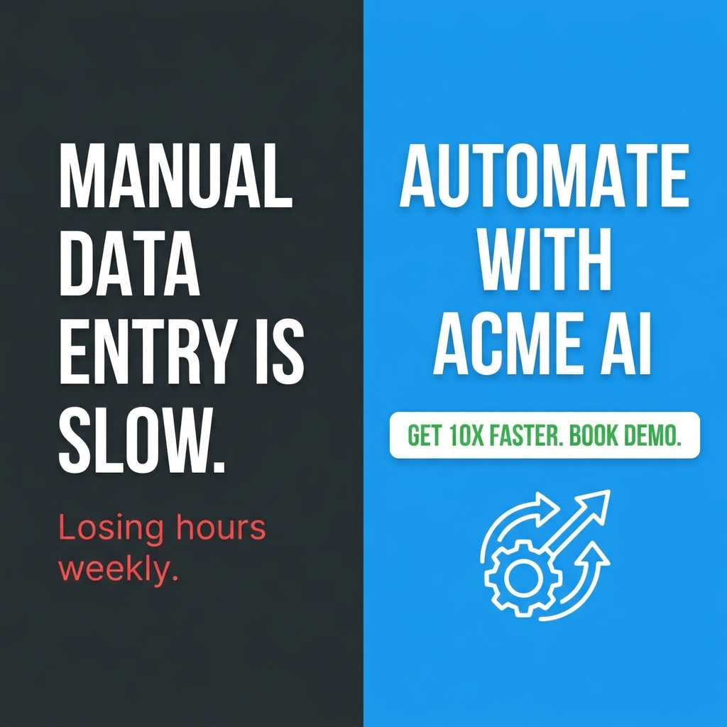 Bold Typography Pain-to-Solution example