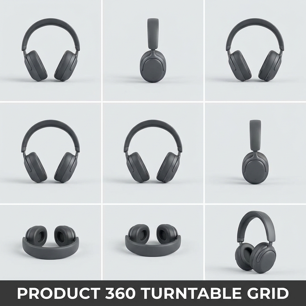 Product 360 Turntable Grid example