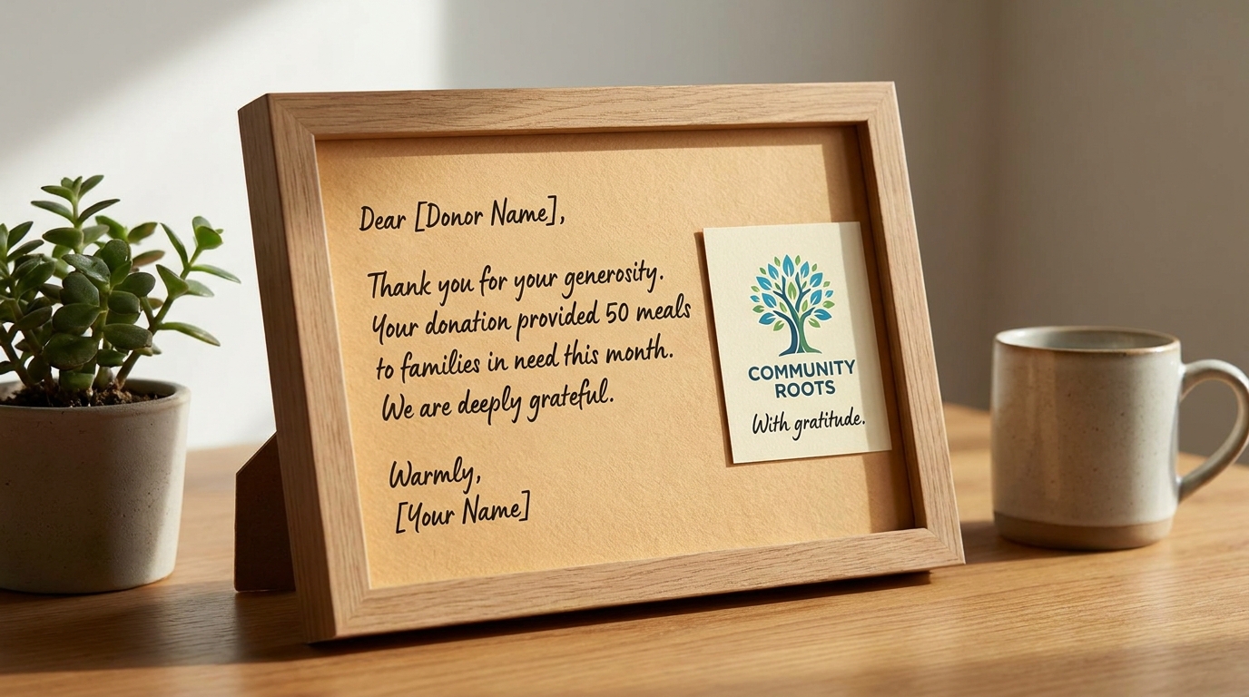 Donor Thank You example